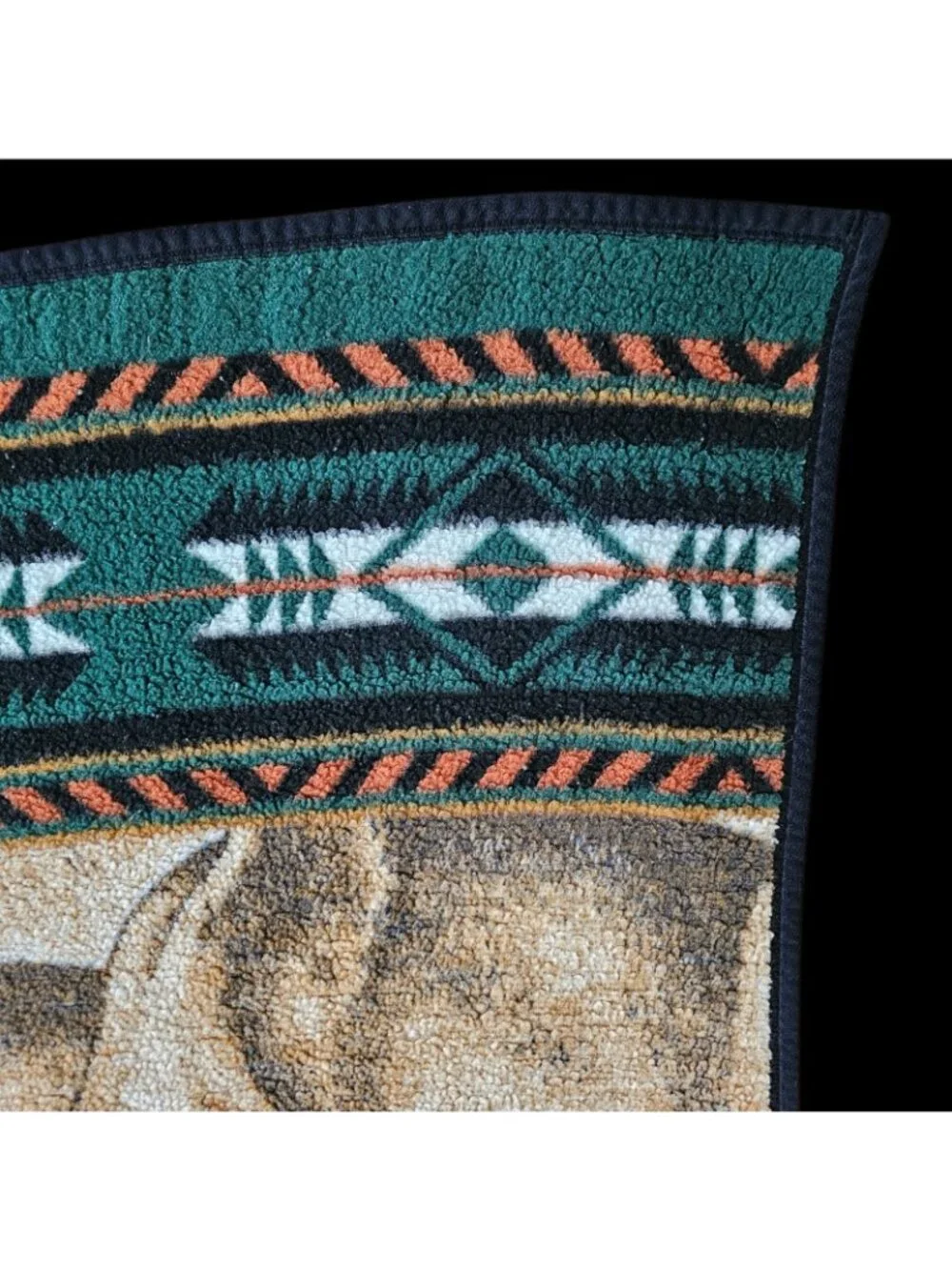 Vintage Biederlack Reversible Deer Buck Doe Southwestern Blanket 52” By 75”